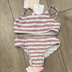 NWT Andie Swim Youth Kids Striped Bikini Set
